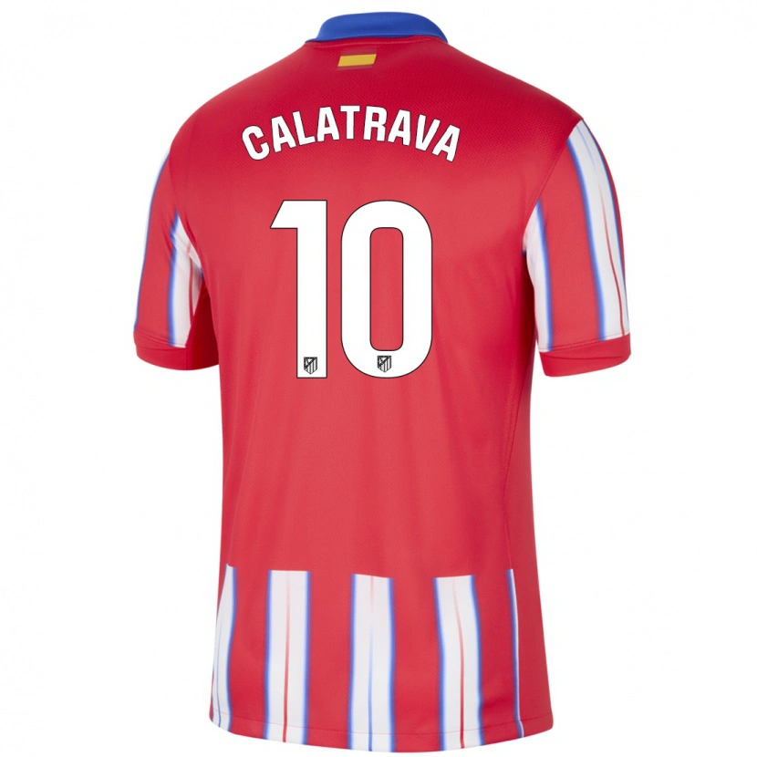 Danxen Niño Camiseta Álex Calatrava #10 Rojo Blanco Azul 1ª Equipación 2024/25 La Camisa México