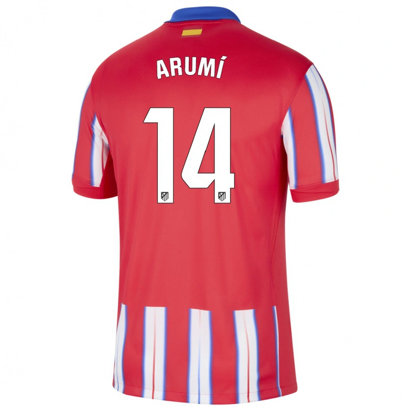 Danxen Niño Camiseta Joel Arumí #14 Rojo Blanco Azul 1ª Equipación 2024/25 La Camisa México