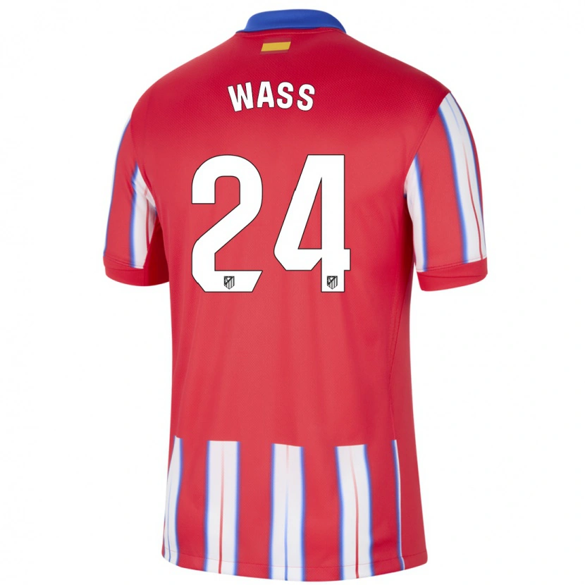 Danxen Niño Camiseta Daniel Wass #24 Rojo Blanco Azul 1ª Equipación 2024/25 La Camisa México
