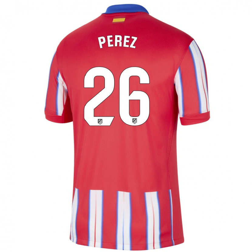 Danxen Niño Camiseta Xenia Perez #26 Rojo Blanco Azul 1ª Equipación 2024/25 La Camisa México