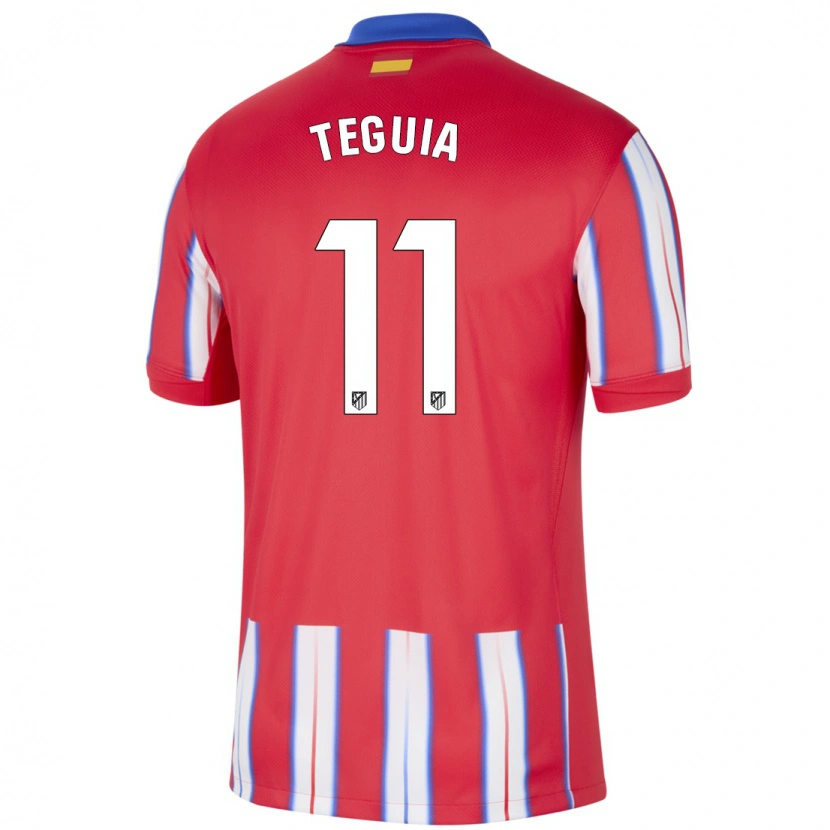 Danxen Niño Camiseta Cedric Teguia #11 Rojo Blanco Azul 1ª Equipación 2024/25 La Camisa México