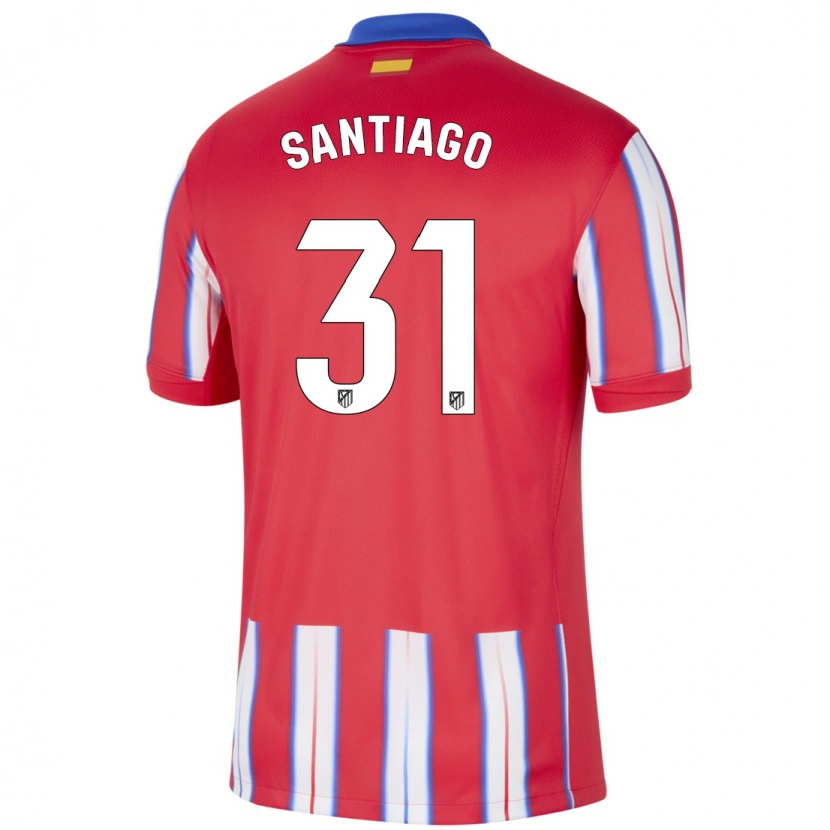 Danxen Niño Camiseta Abraham Santiago #31 Rojo Blanco Azul 1ª Equipación 2024/25 La Camisa México