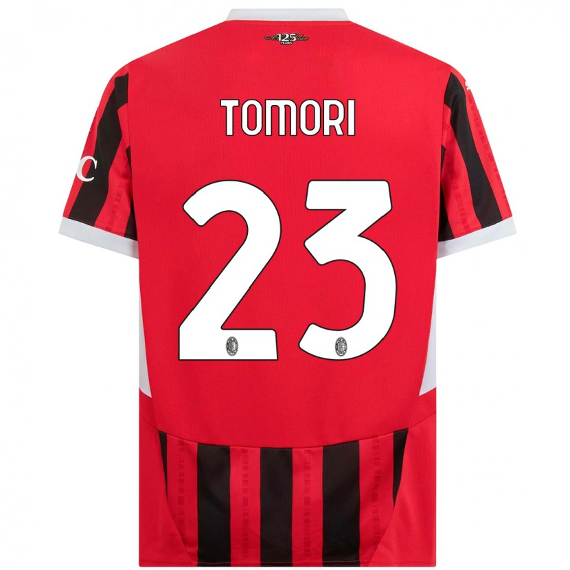 Danxen Niño Camiseta Fikayo Tomori #23 Rojo Negro 1ª Equipación 2024/25 La Camisa México