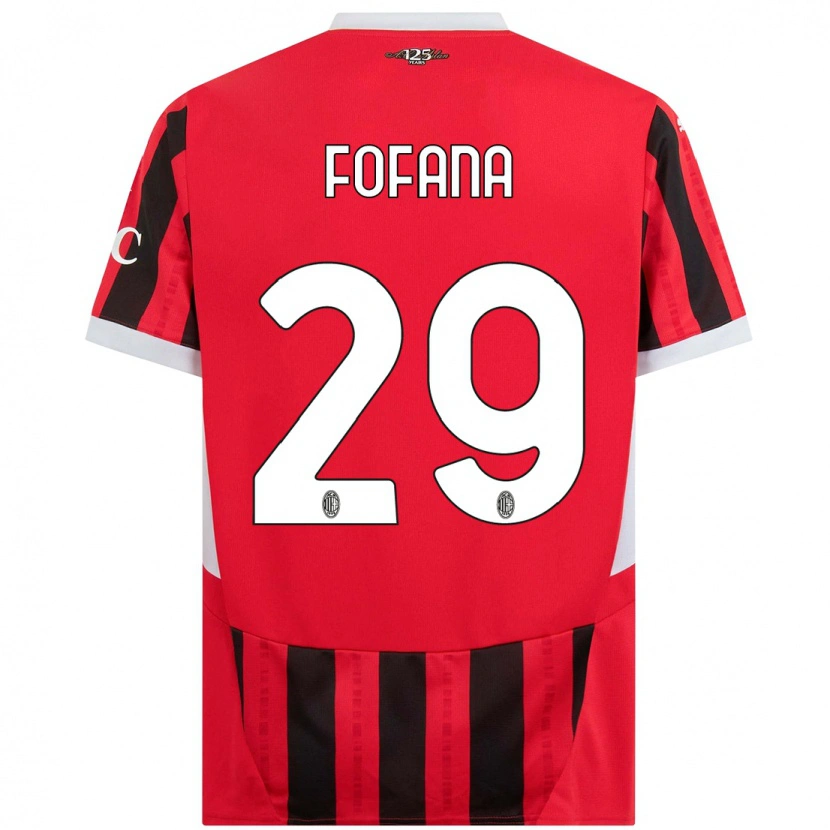 Danxen Niño Camiseta Youssouf Fofana #29 Rojo Negro 1ª Equipación 2024/25 La Camisa México
