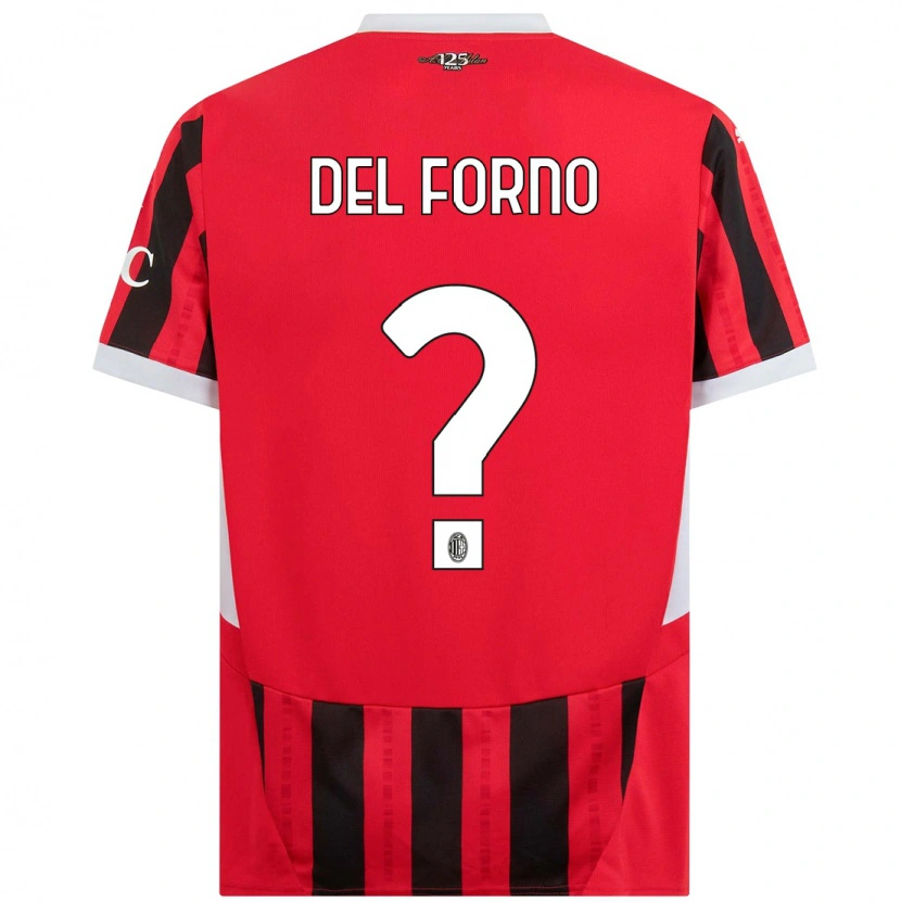 Danxen Niño Camiseta Luca Del Forno #0 Rojo Negro 1ª Equipación 2024/25 La Camisa México