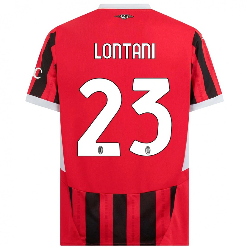 Danxen Niño Camiseta Simone Lontani #23 Rojo Negro 1ª Equipación 2024/25 La Camisa México
