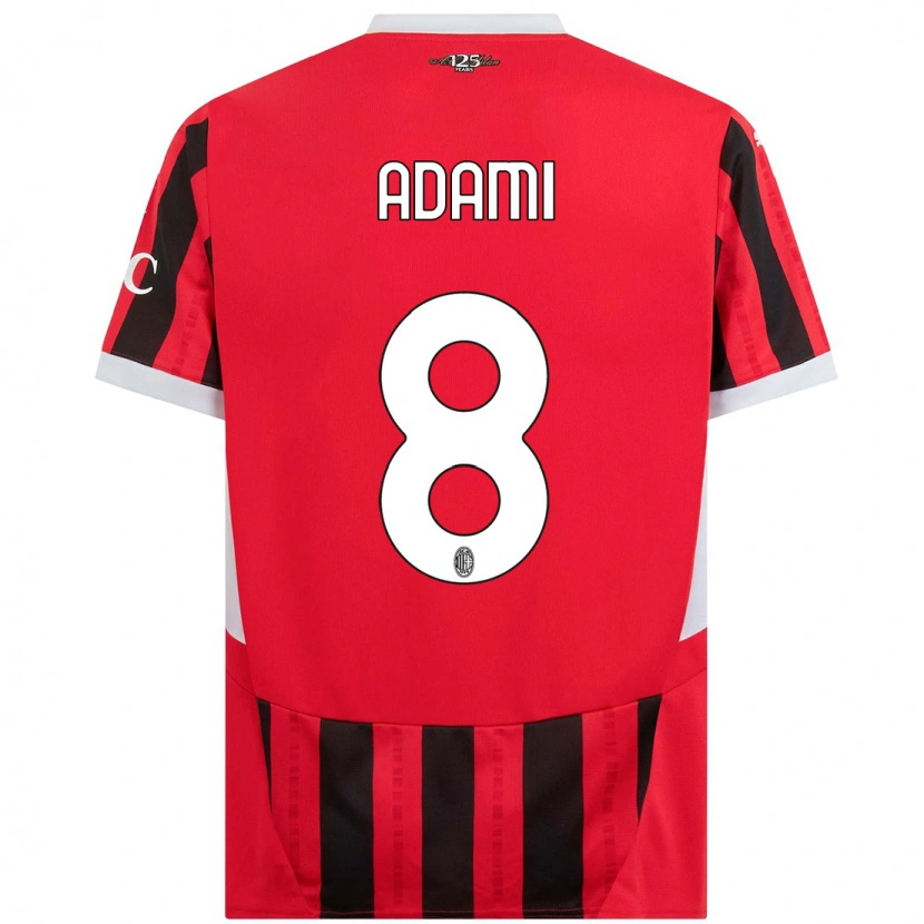 Danxen Niño Camiseta Greta Adami #8 Rojo Negro 1ª Equipación 2024/25 La Camisa México