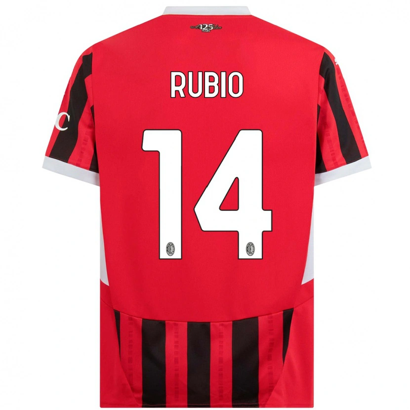 Danxen Niño Camiseta Silvia Rubio #14 Rojo Negro 1ª Equipación 2024/25 La Camisa México