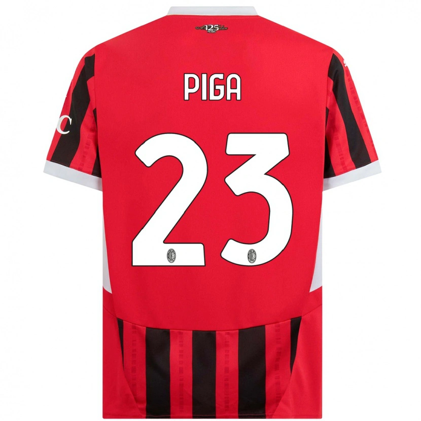 Danxen Niño Camiseta Julie Piga #23 Rojo Negro 1ª Equipación 2024/25 La Camisa México