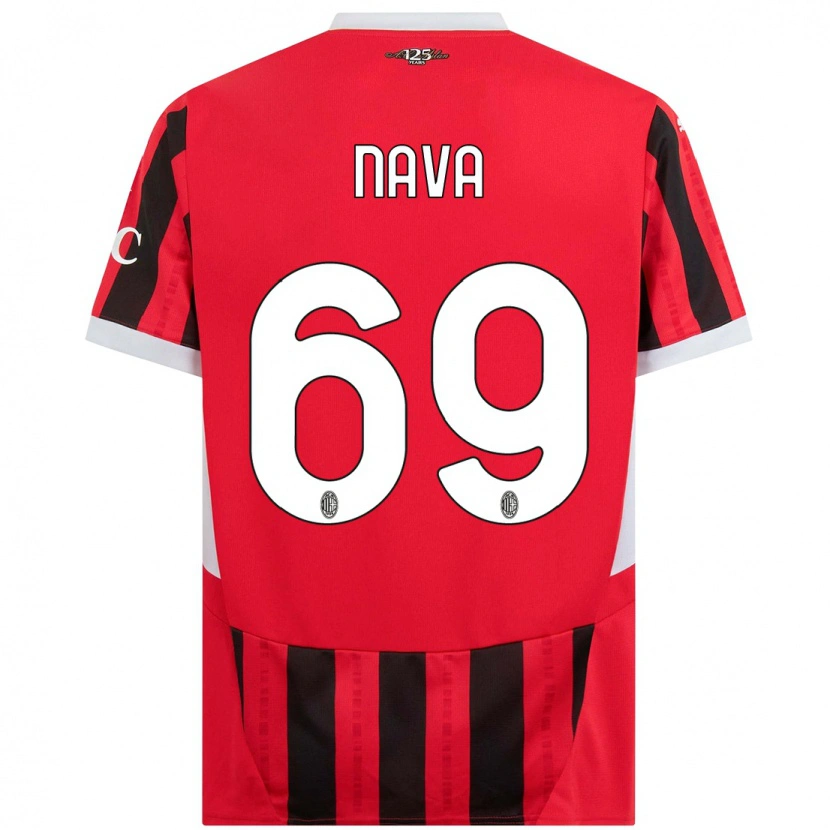 Danxen Niño Camiseta Lapo Nava #69 Rojo Negro 1ª Equipación 2024/25 La Camisa México