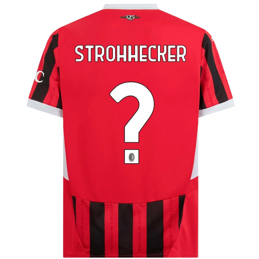 Danxen Niño Camiseta Riccardo Strohhecker #0 Rojo Negro 1ª Equipación 2024/25 La Camisa México