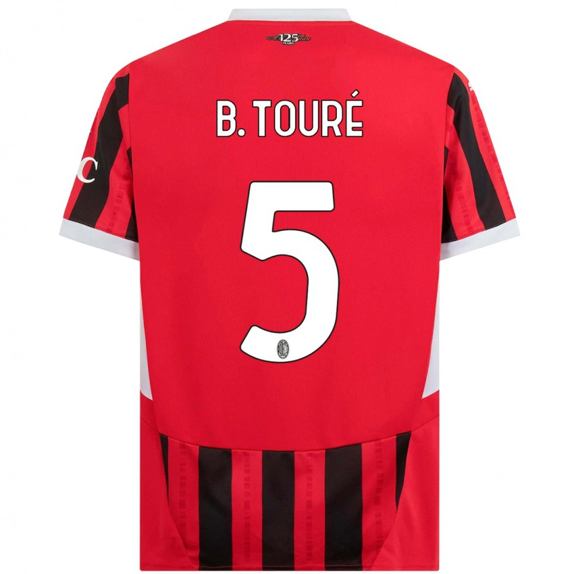 Danxen Niño Camiseta Fode Ballo-Toure #5 Rojo Negro 1ª Equipación 2024/25 La Camisa México