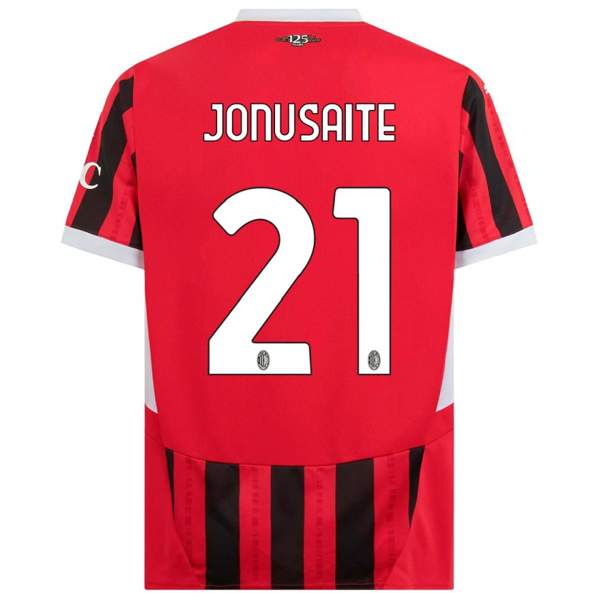 Danxen Niño Camiseta Rimante Jonusaite #21 Rojo Negro 1ª Equipación 2024/25 La Camisa México