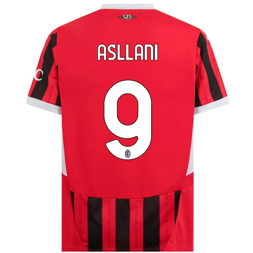 Danxen Niño Camiseta Kosovare Asllani #9 Rojo Negro 1ª Equipación 2024/25 La Camisa México