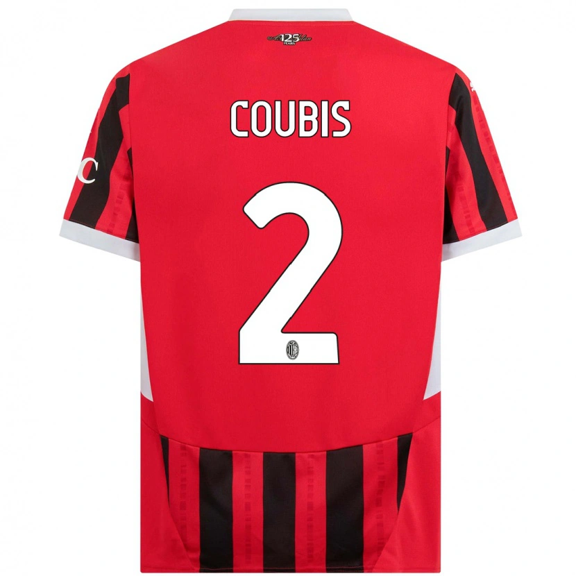 Danxen Niño Camiseta Andrei Coubis #2 Rojo Negro 1ª Equipación 2024/25 La Camisa México