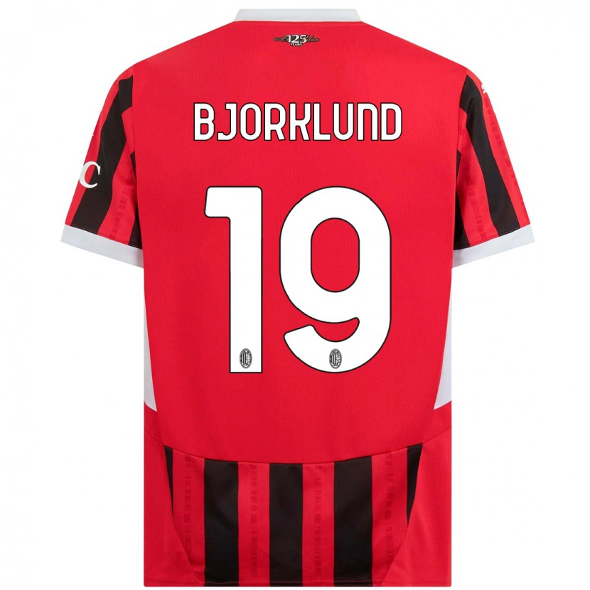 Danxen Niño Camiseta Lukas Bjorklund #19 Rojo Negro 1ª Equipación 2024/25 La Camisa México