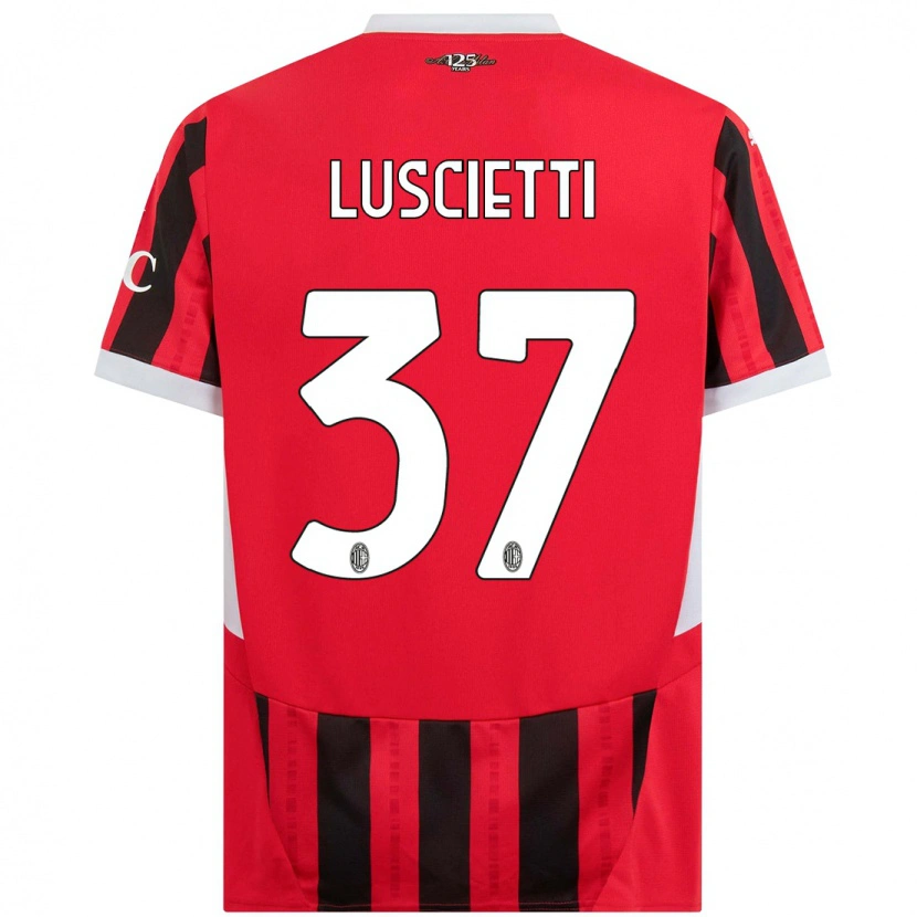 Danxen Niño Camiseta Abebe Luscietti #37 Rojo Negro 1ª Equipación 2024/25 La Camisa México