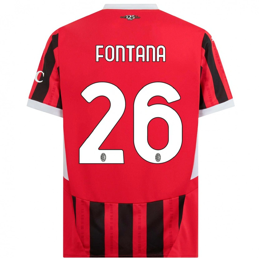 Danxen Niño Camiseta Francesco Fontana #26 Rojo Negro 1ª Equipación 2024/25 La Camisa México