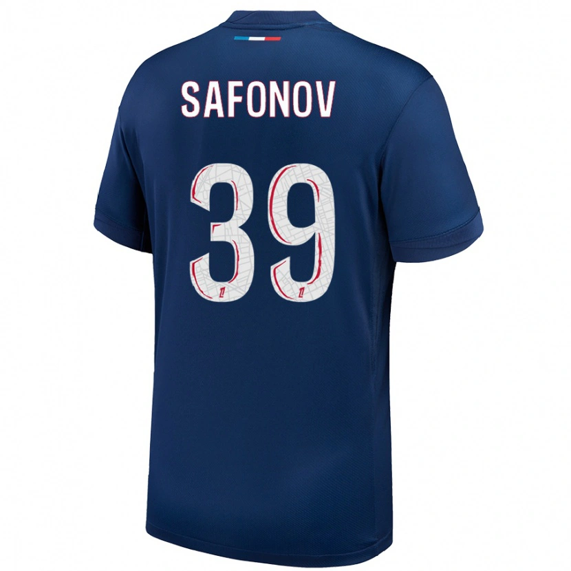 Danxen Niño Camiseta Matvey Safonov #39 Azul Marino Blanco 1ª Equipación 2024/25 La Camisa México