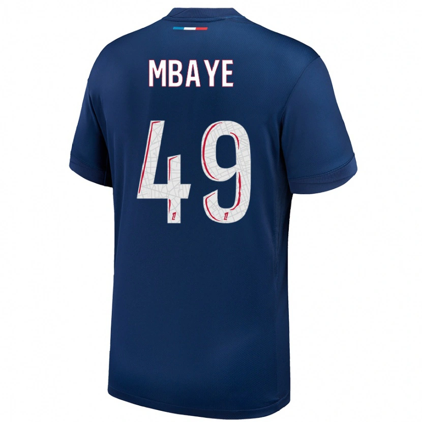 Danxen Niño Camiseta Ibrahim Mbaye #49 Azul Marino Blanco 1ª Equipación 2024/25 La Camisa México