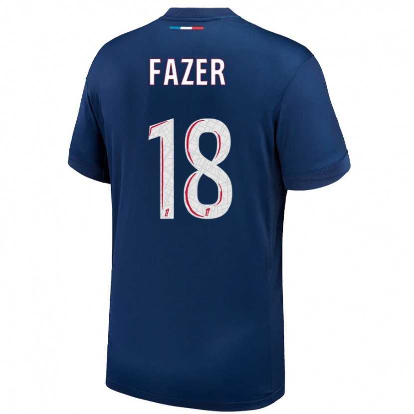 Danxen Niño Camiseta Laurina Fazer #18 Azul Marino Blanco 1ª Equipación 2024/25 La Camisa México
