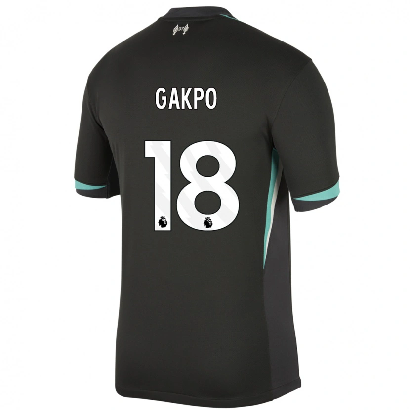 Danxen Niño Camiseta Cody Gakpo #18 Negro Antracita Blanco 2ª Equipación 2024/25 La Camisa México