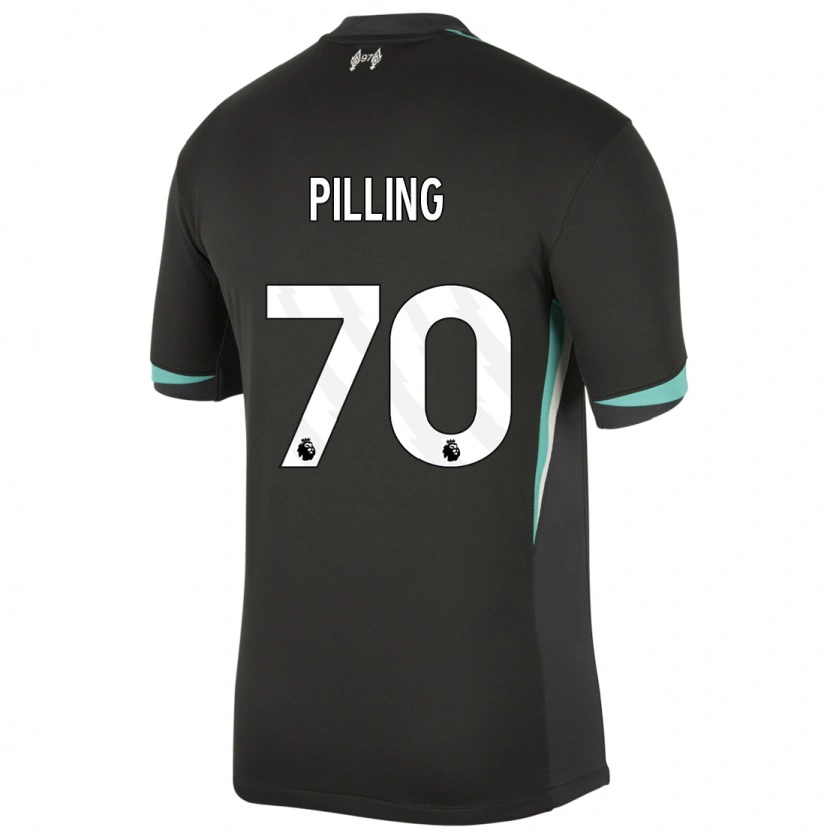 Danxen Niño Camiseta Tommy Pilling #70 Negro Antracita Blanco 2ª Equipación 2024/25 La Camisa México