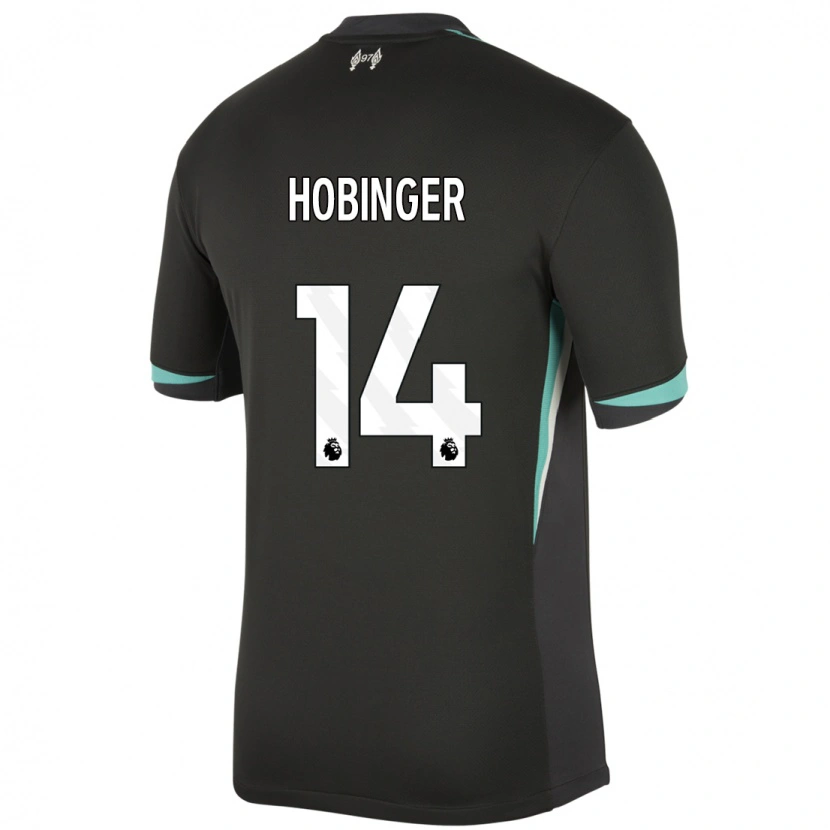 Danxen Niño Camiseta Marie Höbinger #14 Negro Antracita Blanco 2ª Equipación 2024/25 La Camisa México