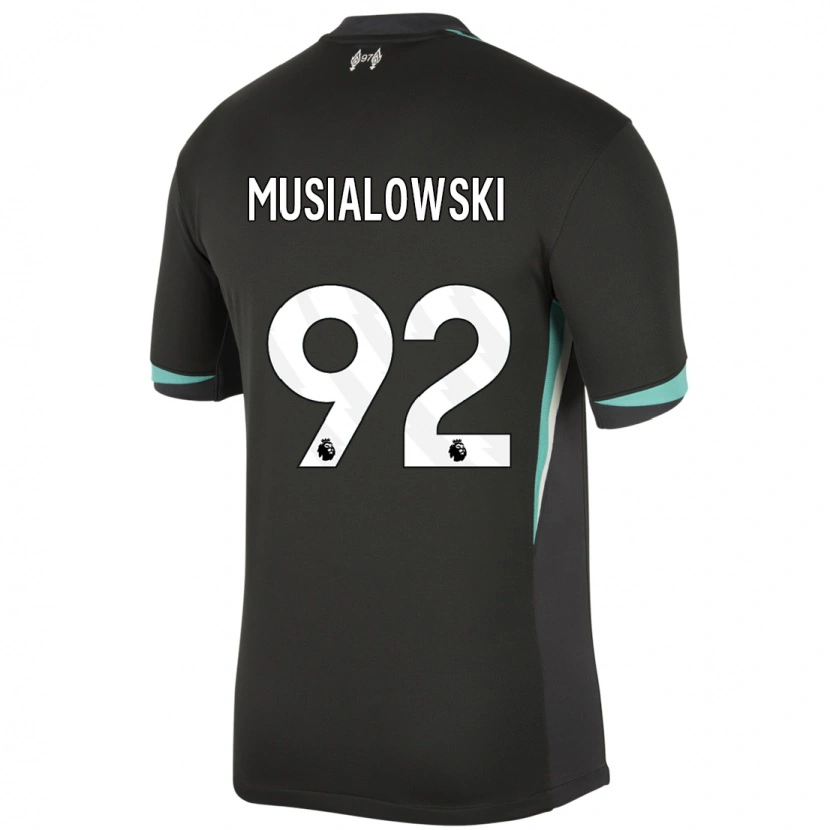 Danxen Niño Camiseta Mateusz Musialowski #92 Negro Antracita Blanco 2ª Equipación 2024/25 La Camisa México