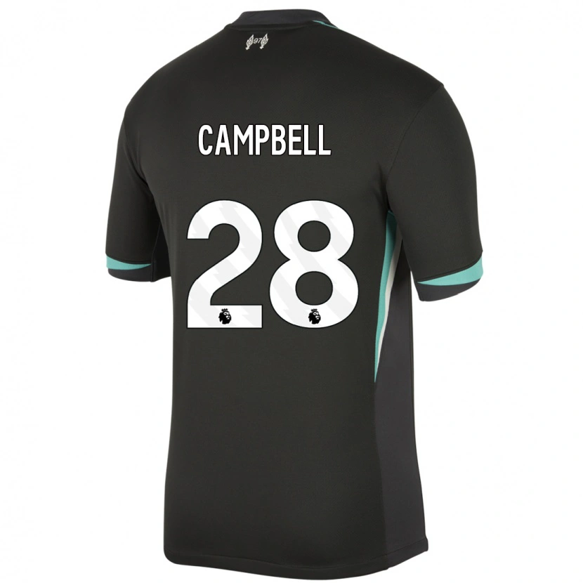 Danxen Niño Camiseta Megan Campbell #28 Negro Antracita Blanco 2ª Equipación 2024/25 La Camisa México