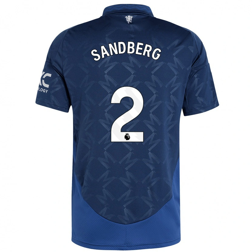 Danxen Niño Camiseta Anna Sandberg #2 Índigo 2ª Equipación 2024/25 La Camisa México
