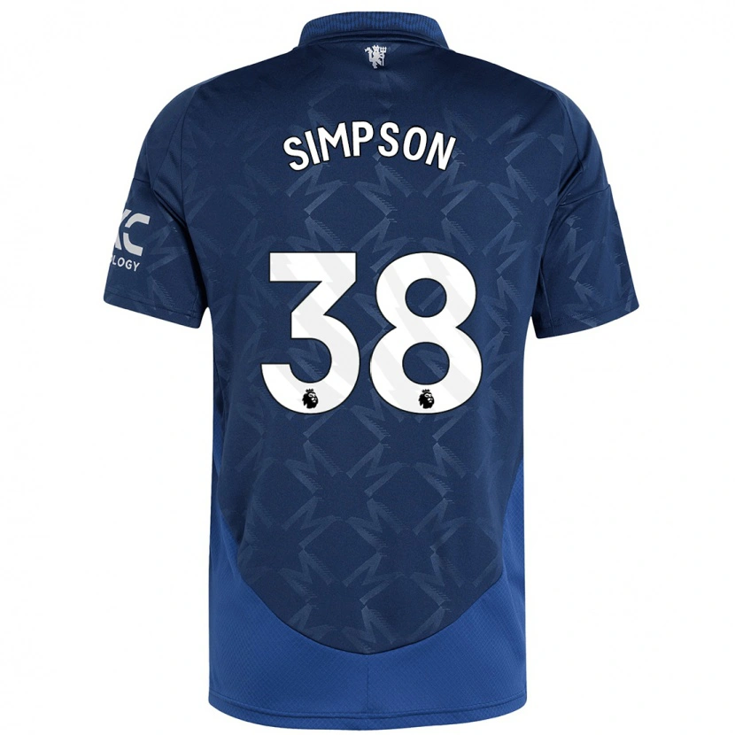 Danxen Niño Camiseta Jess Simpson #38 Índigo 2ª Equipación 2024/25 La Camisa México