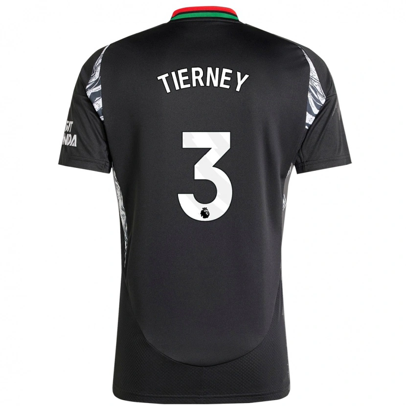 Danxen Niño Camiseta Kieran Tierney #3 Negro 2ª Equipación 2024/25 La Camisa México