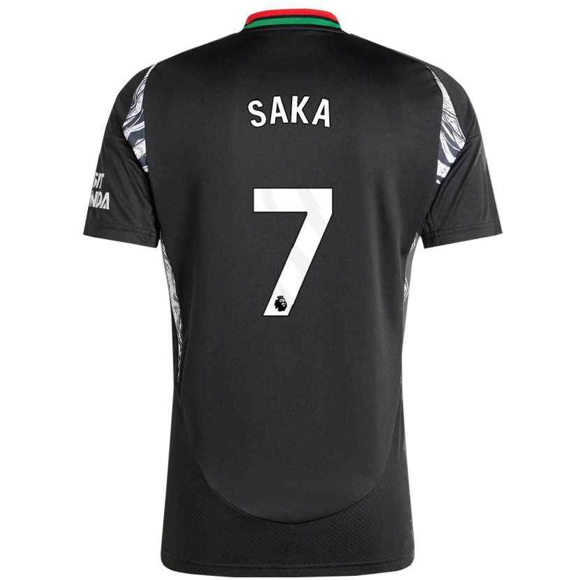 Danxen Niño Camiseta Bukayo Saka #7 Negro 2ª Equipación 2024/25 La Camisa México