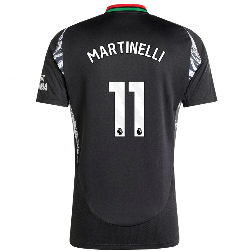 Danxen Niño Camiseta Gabriel Martinelli #11 Negro 2ª Equipación 2024/25 La Camisa México