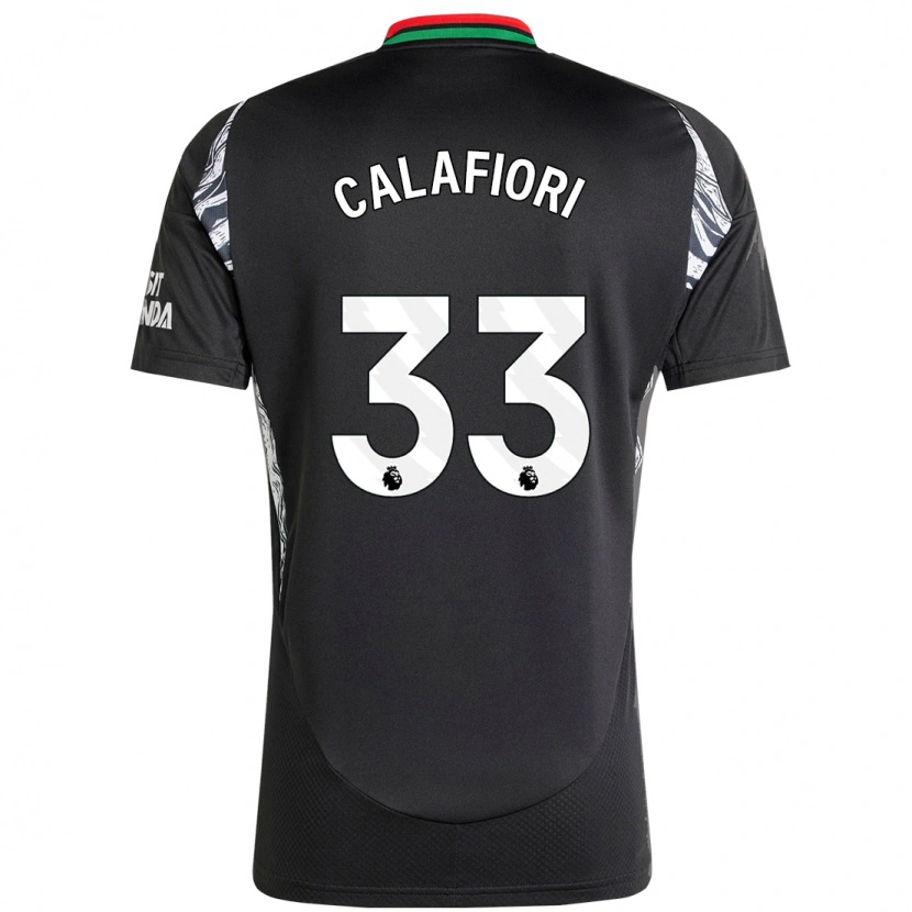 Danxen Niño Camiseta Riccardo Calafiori #33 Negro 2ª Equipación 2024/25 La Camisa México