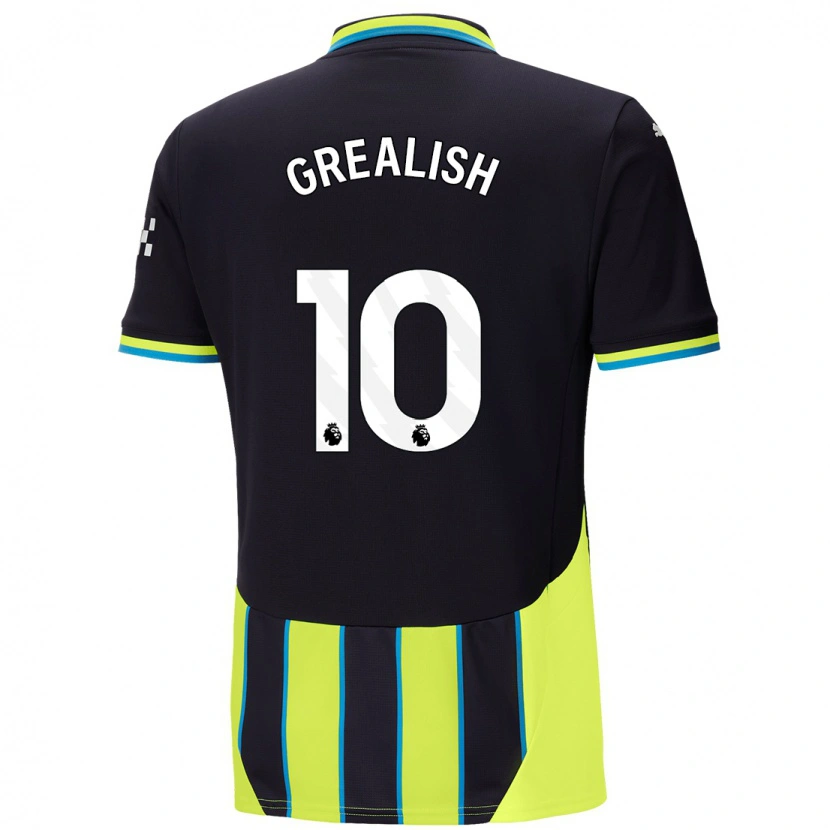 Danxen Niño Camiseta Jack Grealish #10 Azul Amarillo 2ª Equipación 2024/25 La Camisa México