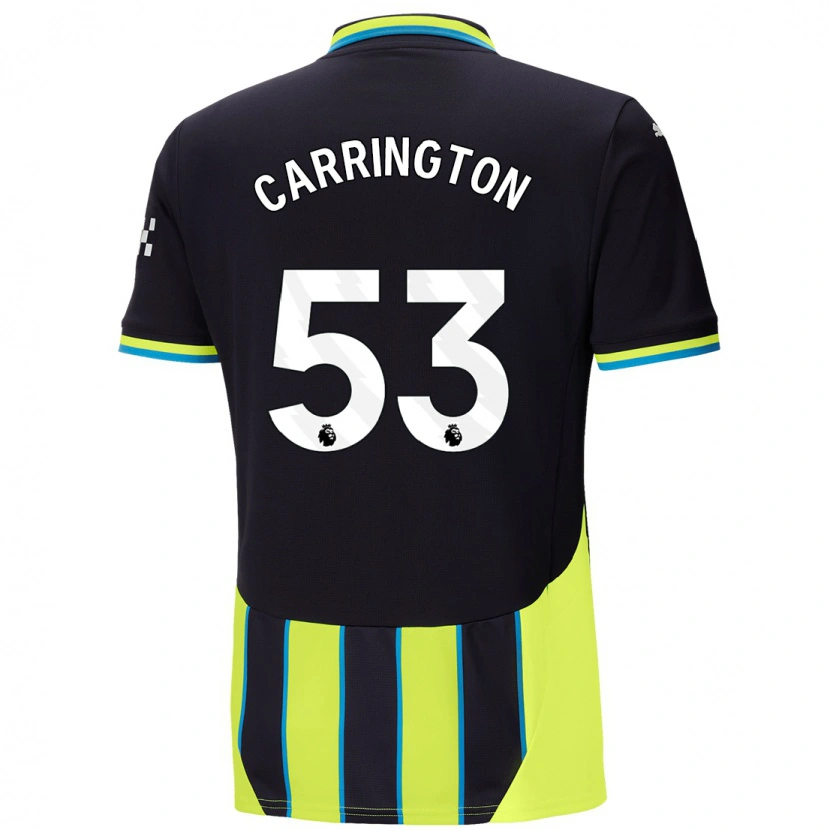 Danxen Niño Camiseta Ezra Carrington #53 Azul Amarillo 2ª Equipación 2024/25 La Camisa México