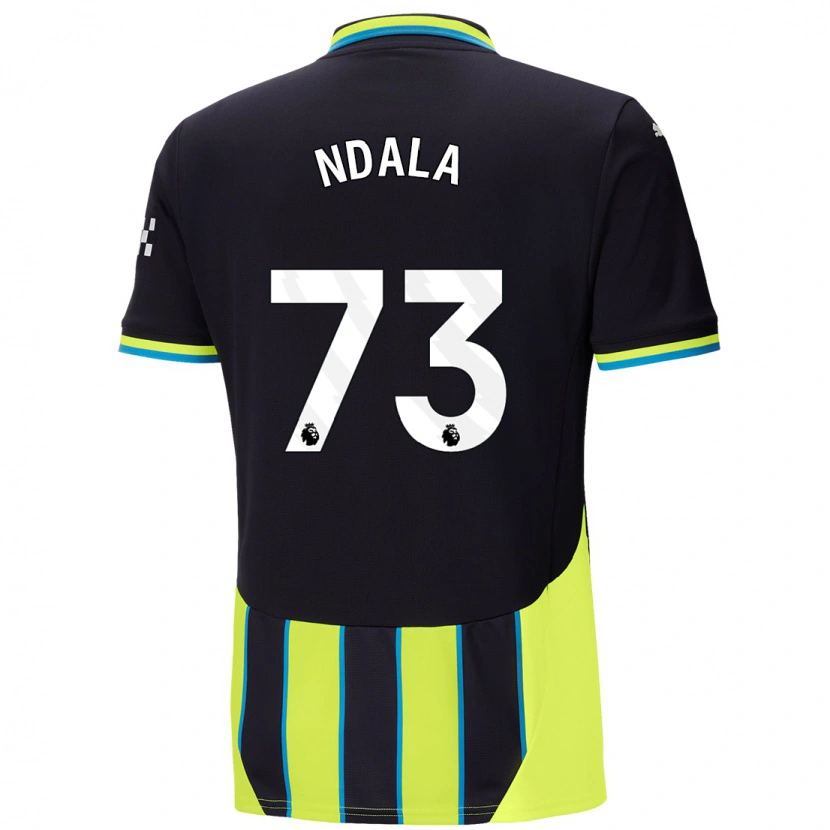 Danxen Niño Camiseta Joel Ndala #73 Azul Amarillo 2ª Equipación 2024/25 La Camisa México