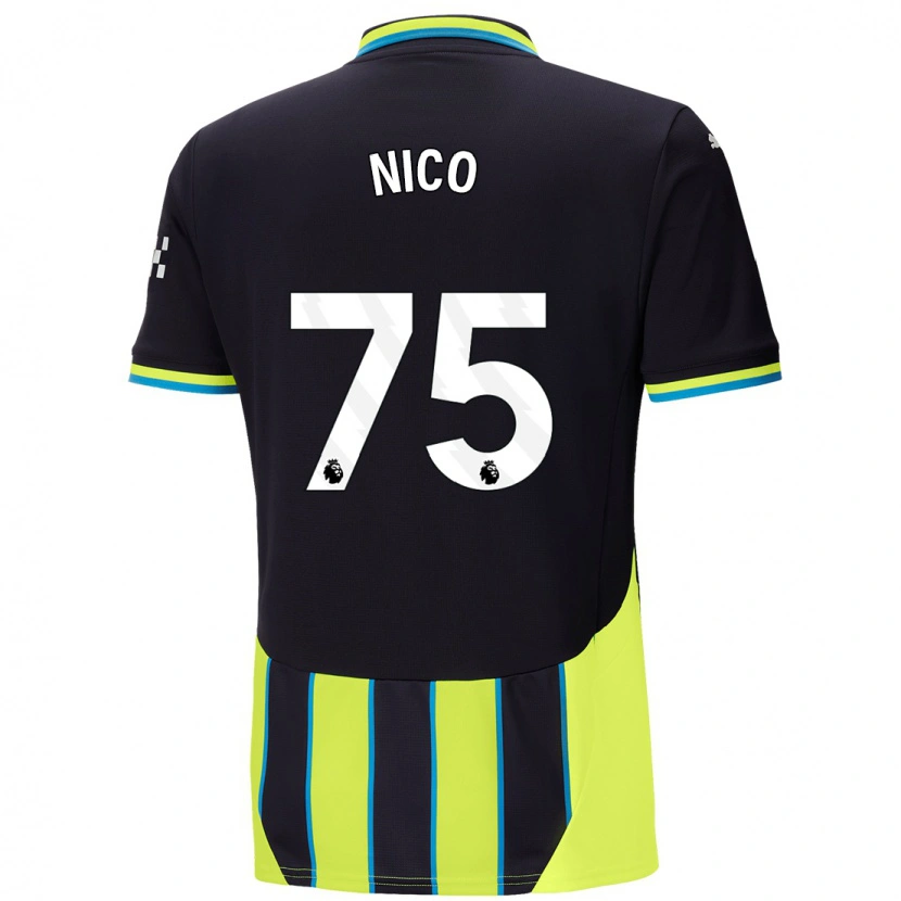 Danxen Niño Camiseta Nico O'reilly #75 Azul Amarillo 2ª Equipación 2024/25 La Camisa México