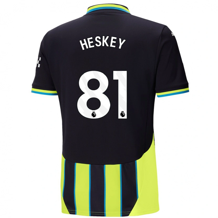Danxen Niño Camiseta Jaden Heskey #81 Azul Amarillo 2ª Equipación 2024/25 La Camisa México