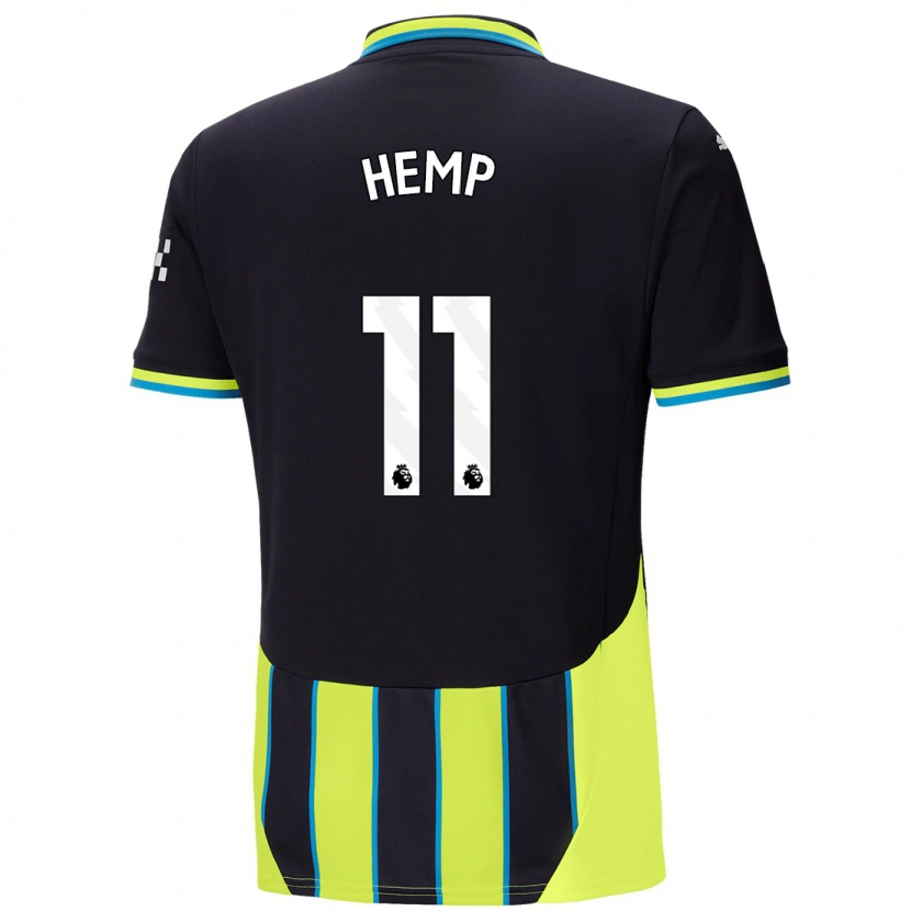 Danxen Niño Camiseta Lauren Hemp #11 Azul Amarillo 2ª Equipación 2024/25 La Camisa México