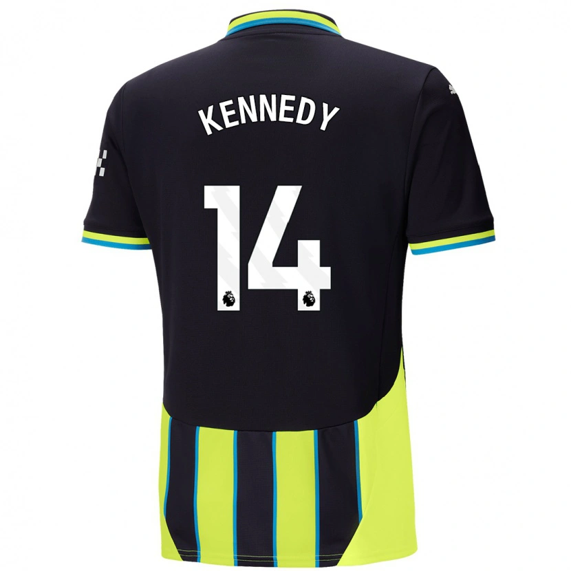 Danxen Niño Camiseta Alanna Kennedy #14 Azul Amarillo 2ª Equipación 2024/25 La Camisa México