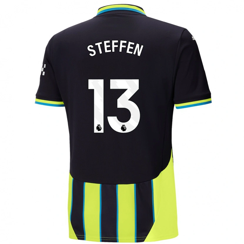 Danxen Niño Camiseta Zack Steffen #13 Azul Amarillo 2ª Equipación 2024/25 La Camisa México