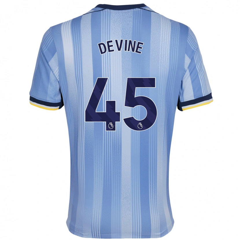 Danxen Niño Camiseta Alfie Devine #45 Azul Claro 2ª Equipación 2024/25 La Camisa México