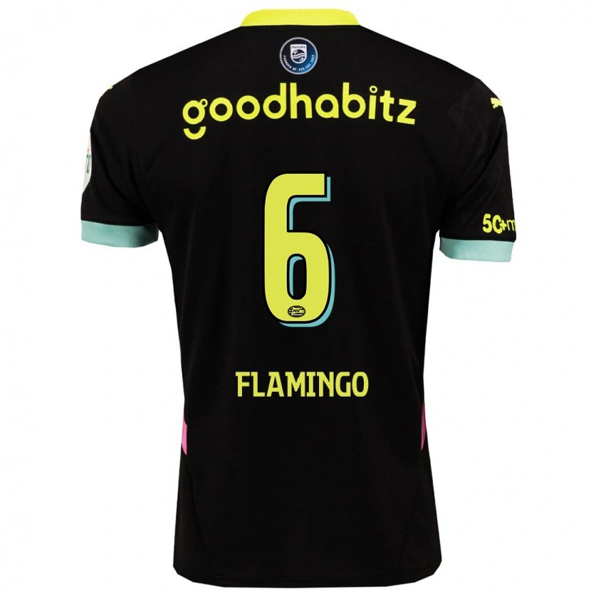 Danxen Niño Camiseta Ryan Flamingo #6 Negro Amarillo 2ª Equipación 2024/25 La Camisa México