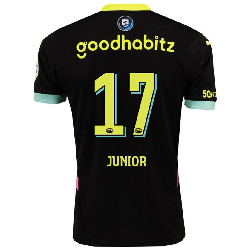 Danxen Niño Camiseta Mauro Júnior #17 Negro Amarillo 2ª Equipación 2024/25 La Camisa México