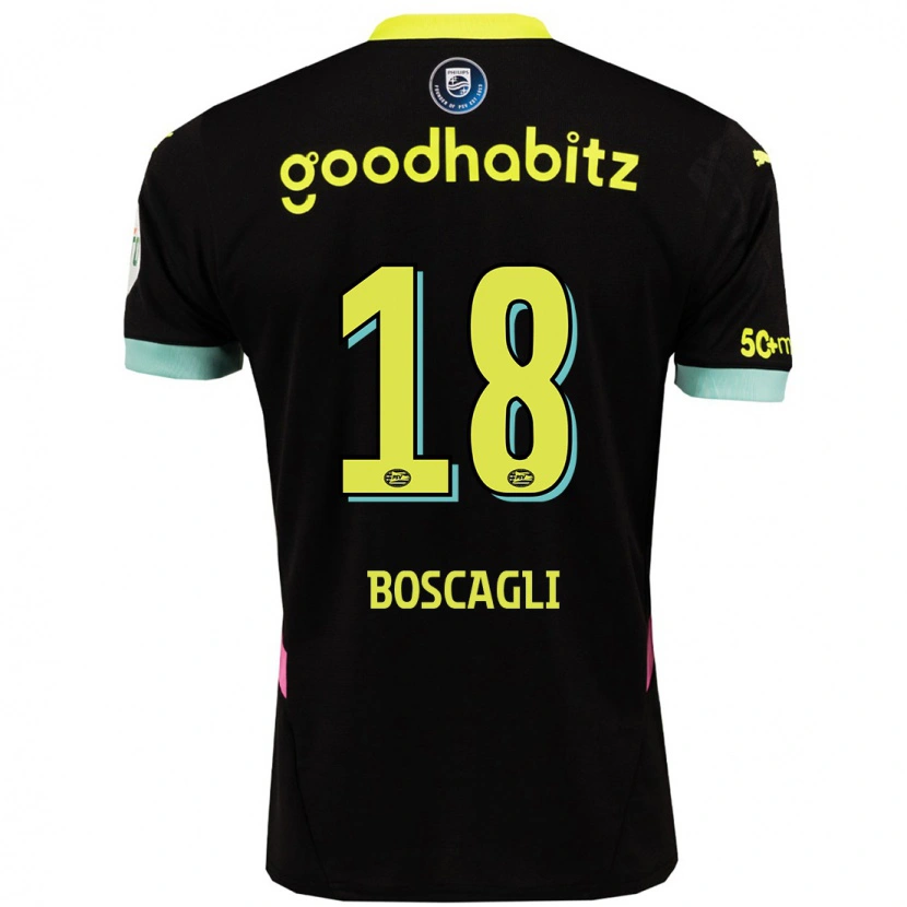 Danxen Niño Camiseta Olivier Boscagli #18 Negro Amarillo 2ª Equipación 2024/25 La Camisa México