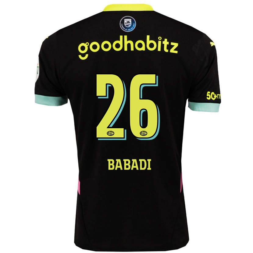 Danxen Niño Camiseta Isaac Babadi #26 Negro Amarillo 2ª Equipación 2024/25 La Camisa México