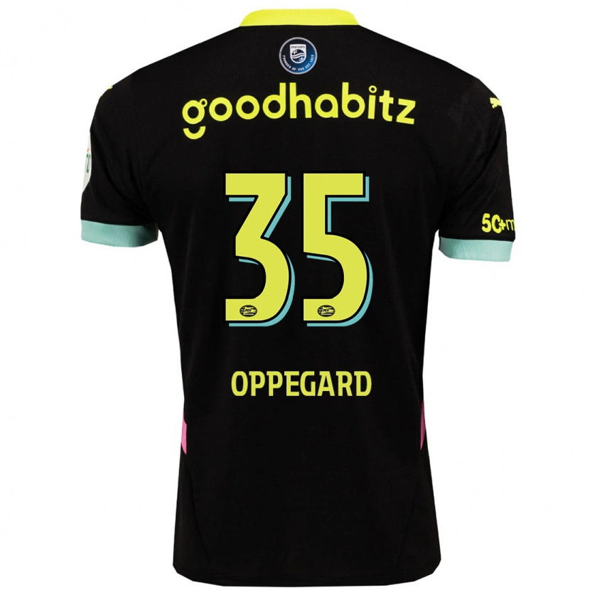 Danxen Niño Camiseta Fredrik Oppegård #35 Negro Amarillo 2ª Equipación 2024/25 La Camisa México